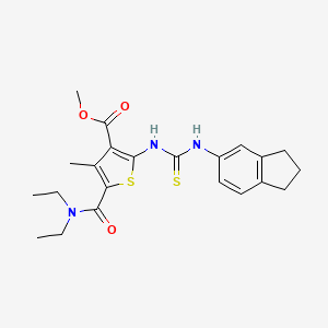 molecular formula C22H27N3O3S2 B4848738 methyl 5-[(diethylamino)carbonyl]-2-{[(2,3-dihydro-1H-inden-5-ylamino)carbonothioyl]amino}-4-methyl-3-thiophenecarboxylate 