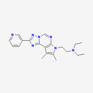 molecular formula C20H25N7 B4848739 2-[8,9-dimethyl-2-(3-pyridinyl)-7H-pyrrolo[3,2-e][1,2,4]triazolo[1,5-c]pyrimidin-7-yl]-N,N-diethylethanamine 