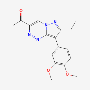 molecular formula C18H20N4O3 B4848743 1-[8-(3,4-dimethoxyphenyl)-7-ethyl-4-methylpyrazolo[5,1-c][1,2,4]triazin-3-yl]ethanone 