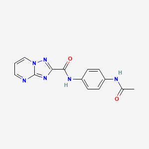 molecular formula C14H12N6O2 B4848796 N-[4-(acetylamino)phenyl][1,2,4]triazolo[1,5-a]pyrimidine-2-carboxamide 