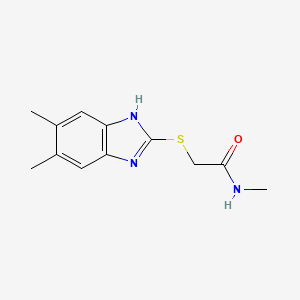 molecular formula C12H15N3OS B4848803 2-[(5,6-dimethyl-1H-benzimidazol-2-yl)thio]-N-methylacetamide 