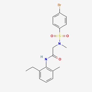 molecular formula C18H21BrN2O3S B4848824 N~2~-[(4-bromophenyl)sulfonyl]-N~1~-(2-ethyl-6-methylphenyl)-N~2~-methylglycinamide 