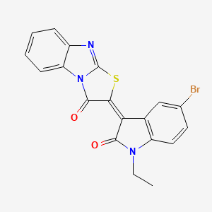 molecular formula C19H12BrN3O2S B4848829 2-(5-bromo-1-ethyl-2-oxo-1,2-dihydro-3H-indol-3-ylidene)[1,3]thiazolo[3,2-a]benzimidazol-3(2H)-one 