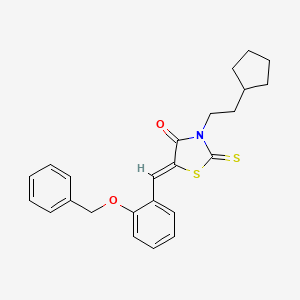 molecular formula C24H25NO2S2 B4848848 5-[2-(benzyloxy)benzylidene]-3-(2-cyclopentylethyl)-2-thioxo-1,3-thiazolidin-4-one 