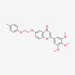 molecular formula C27H26O7 B4848873 6-[2-(4-methylphenoxy)ethoxy]-2-(3,4,5-trimethoxyphenyl)-4H-chromen-4-one 