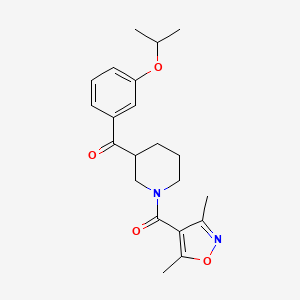 molecular formula C21H26N2O4 B4848882 {1-[(3,5-dimethyl-4-isoxazolyl)carbonyl]-3-piperidinyl}(3-isopropoxyphenyl)methanone 
