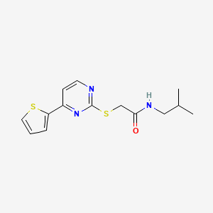 molecular formula C14H17N3OS2 B4848894 N-isobutyl-2-{[4-(2-thienyl)-2-pyrimidinyl]thio}acetamide 