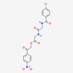 molecular formula C19H16BrN3O7 B4848898 2-(4-nitrophenyl)-2-oxoethyl N-(4-bromobenzoyl)glycylglycinate 