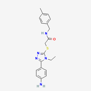 molecular formula C20H23N5OS B4848899 2-{[5-(4-aminophenyl)-4-ethyl-4H-1,2,4-triazol-3-yl]thio}-N-(4-methylbenzyl)acetamide 