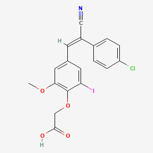 molecular formula C18H13ClINO4 B4848905 {4-[2-(4-chlorophenyl)-2-cyanovinyl]-2-iodo-6-methoxyphenoxy}acetic acid 