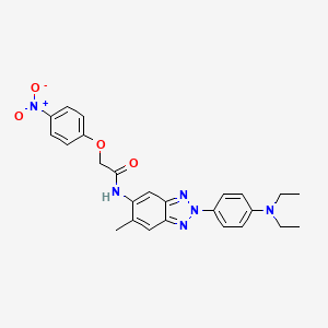 molecular formula C25H26N6O4 B4848915 N-{2-[4-(diethylamino)phenyl]-6-methyl-2H-1,2,3-benzotriazol-5-yl}-2-(4-nitrophenoxy)acetamide 
