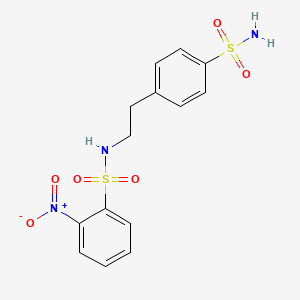 molecular formula C14H15N3O6S2 B4848932 N-{2-[4-(aminosulfonyl)phenyl]ethyl}-2-nitrobenzenesulfonamide CAS No. 196512-83-1