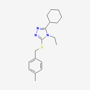 molecular formula C18H25N3S B4848973 3-cyclohexyl-4-ethyl-5-[(4-methylbenzyl)thio]-4H-1,2,4-triazole 