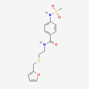 molecular formula C15H18N2O4S2 B4848979 N-{2-[(2-furylmethyl)thio]ethyl}-4-[(methylsulfonyl)amino]benzamide 