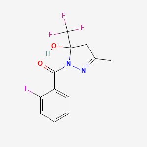 molecular formula C12H10F3IN2O2 B4849000 1-(2-iodobenzoyl)-3-methyl-5-(trifluoromethyl)-4,5-dihydro-1H-pyrazol-5-ol 