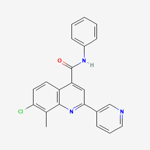 molecular formula C22H16ClN3O B4849003 7-chloro-8-methyl-N-phenyl-2-(3-pyridinyl)-4-quinolinecarboxamide 