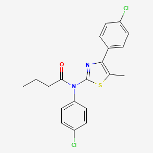 molecular formula C20H18Cl2N2OS B4849008 N-(4-chlorophenyl)-N-[4-(4-chlorophenyl)-5-methyl-1,3-thiazol-2-yl]butanamide 