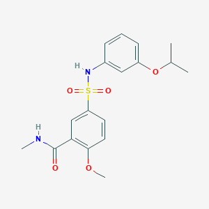 molecular formula C18H22N2O5S B4849016 5-{[(3-isopropoxyphenyl)amino]sulfonyl}-2-methoxy-N-methylbenzamide 