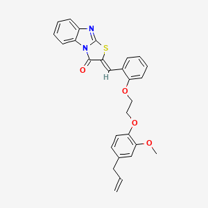 molecular formula C28H24N2O4S B4849035 2-{2-[2-(4-allyl-2-methoxyphenoxy)ethoxy]benzylidene}[1,3]thiazolo[3,2-a]benzimidazol-3(2H)-one 