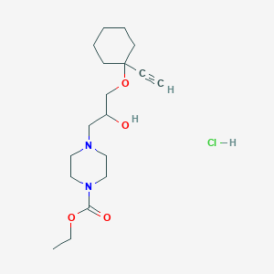 molecular formula C18H31ClN2O4 B4849040 ethyl 4-{3-[(1-ethynylcyclohexyl)oxy]-2-hydroxypropyl}-1-piperazinecarboxylate hydrochloride 