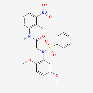 molecular formula C23H23N3O7S B4849045 N~2~-(2,5-dimethoxyphenyl)-N~1~-(2-methyl-3-nitrophenyl)-N~2~-(phenylsulfonyl)glycinamide 