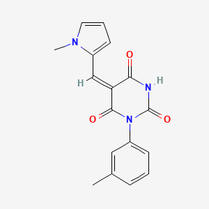 molecular formula C17H15N3O3 B4849055 1-(3-methylphenyl)-5-[(1-methyl-1H-pyrrol-2-yl)methylene]-2,4,6(1H,3H,5H)-pyrimidinetrione 