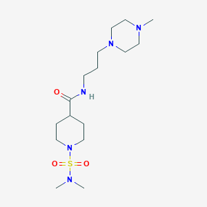 molecular formula C16H33N5O3S B4849069 1-[(dimethylamino)sulfonyl]-N-[3-(4-methyl-1-piperazinyl)propyl]-4-piperidinecarboxamide 