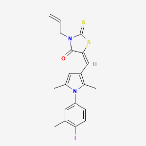 molecular formula C20H19IN2OS2 B4849076 3-allyl-5-{[1-(4-iodo-3-methylphenyl)-2,5-dimethyl-1H-pyrrol-3-yl]methylene}-2-thioxo-1,3-thiazolidin-4-one 