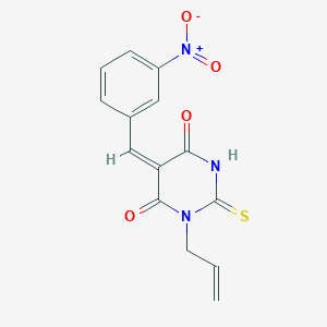 molecular formula C14H11N3O4S B4849088 1-allyl-5-(3-nitrobenzylidene)-2-thioxodihydro-4,6(1H,5H)-pyrimidinedione 
