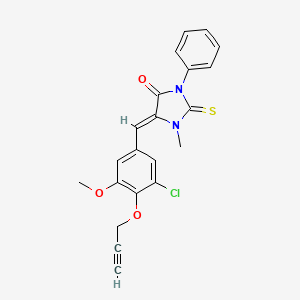 molecular formula C21H17ClN2O3S B4849102 5-[3-chloro-5-methoxy-4-(2-propyn-1-yloxy)benzylidene]-1-methyl-3-phenyl-2-thioxo-4-imidazolidinone 