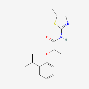 molecular formula C16H20N2O2S B4849131 2-(2-isopropylphenoxy)-N-(5-methyl-1,3-thiazol-2-yl)propanamide 