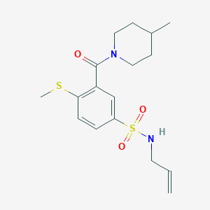 N-allyl-3-[(4-methyl-1-piperidinyl)carbonyl]-4-(methylthio)benzenesulfonamide
