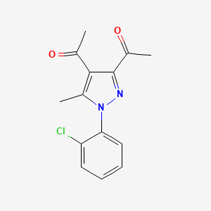 molecular formula C14H13ClN2O2 B4849160 1,1'-[1-(2-chlorophenyl)-5-methyl-1H-pyrazole-3,4-diyl]diethanone 