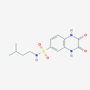 N-(3-methylbutyl)-2,3-dioxo-1,2,3,4-tetrahydro-6-quinoxalinesulfonamide