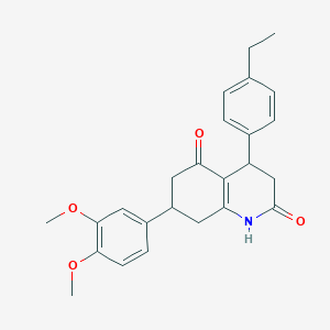 molecular formula C25H27NO4 B4849184 7-(3,4-dimethoxyphenyl)-4-(4-ethylphenyl)-4,6,7,8-tetrahydro-2,5(1H,3H)-quinolinedione 