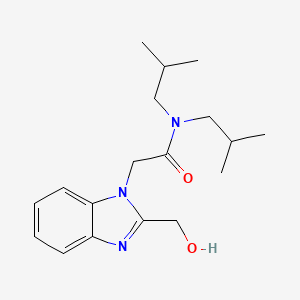 molecular formula C18H27N3O2 B4849208 2-[2-(hydroxymethyl)-1H-benzimidazol-1-yl]-N,N-diisobutylacetamide 