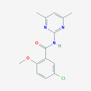 molecular formula C14H14ClN3O2 B484921 5-chloro-N-(4,6-dimethyl-2-pyrimidinyl)-2-methoxybenzamide CAS No. 349538-74-5