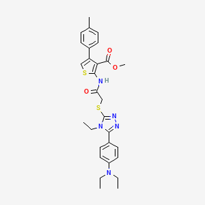 molecular formula C29H33N5O3S2 B4849216 methyl 2-{[({5-[4-(diethylamino)phenyl]-4-ethyl-4H-1,2,4-triazol-3-yl}thio)acetyl]amino}-4-(4-methylphenyl)-3-thiophenecarboxylate 