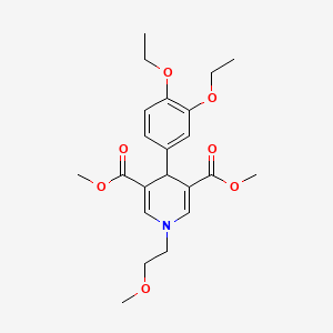 molecular formula C22H29NO7 B4849234 dimethyl 4-(3,4-diethoxyphenyl)-1-(2-methoxyethyl)-1,4-dihydro-3,5-pyridinedicarboxylate 