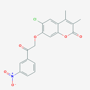 molecular formula C19H14ClNO6 B4849240 6-chloro-3,4-dimethyl-7-[2-(3-nitrophenyl)-2-oxoethoxy]-2H-chromen-2-one 