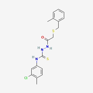 molecular formula C18H20ClN3OS2 B4849286 N-(3-chloro-4-methylphenyl)-2-{[(2-methylbenzyl)thio]acetyl}hydrazinecarbothioamide 