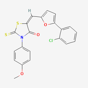 molecular formula C21H14ClNO3S2 B4849292 5-{[5-(2-chlorophenyl)-2-furyl]methylene}-3-(4-methoxyphenyl)-2-thioxo-1,3-thiazolidin-4-one 