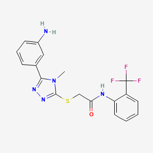 molecular formula C18H16F3N5OS B4849310 2-{[5-(3-aminophenyl)-4-methyl-4H-1,2,4-triazol-3-yl]thio}-N-[2-(trifluoromethyl)phenyl]acetamide 