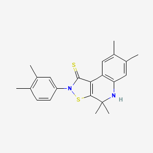 molecular formula C22H24N2S2 B4849313 2-(3,4-dimethylphenyl)-4,4,7,8-tetramethyl-4,5-dihydroisothiazolo[5,4-c]quinoline-1(2H)-thione 
