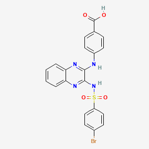 4-[(3-{[(4-bromophenyl)sulfonyl]amino}-2-quinoxalinyl)amino]benzoic acid
