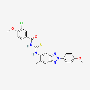 3-chloro-4-methoxy-N-({[2-(4-methoxyphenyl)-6-methyl-2H-1,2,3-benzotriazol-5-yl]amino}carbonothioyl)benzamide