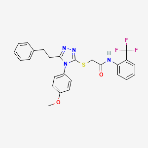 2-{[4-(4-methoxyphenyl)-5-(2-phenylethyl)-4H-1,2,4-triazol-3-yl]thio}-N-[2-(trifluoromethyl)phenyl]acetamide