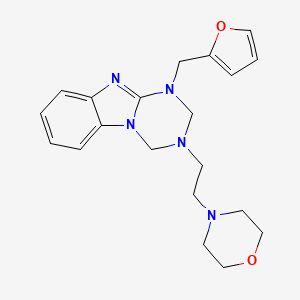 molecular formula C20H25N5O2 B4849337 1-(2-furylmethyl)-3-[2-(4-morpholinyl)ethyl]-1,2,3,4-tetrahydro[1,3,5]triazino[1,2-a]benzimidazole 