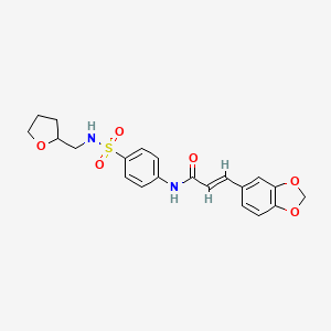 molecular formula C21H22N2O6S B4849343 3-(1,3-benzodioxol-5-yl)-N-(4-{[(tetrahydro-2-furanylmethyl)amino]sulfonyl}phenyl)acrylamide 