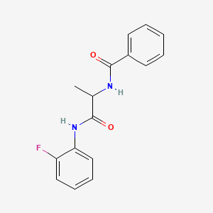 molecular formula C16H15FN2O2 B4849351 N-{2-[(2-fluorophenyl)amino]-1-methyl-2-oxoethyl}benzamide 